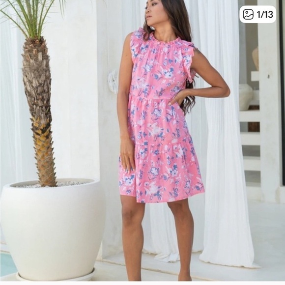 the fox and the mermaid Dresses & Skirts - The Fox and the Mermaid Block Printed Calla Dress peony Women's Size Medium